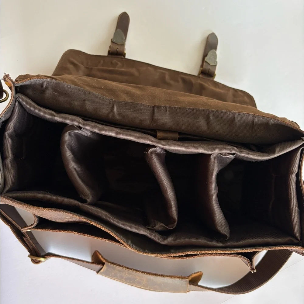 Purple Relic Classic Brown Leather Bag